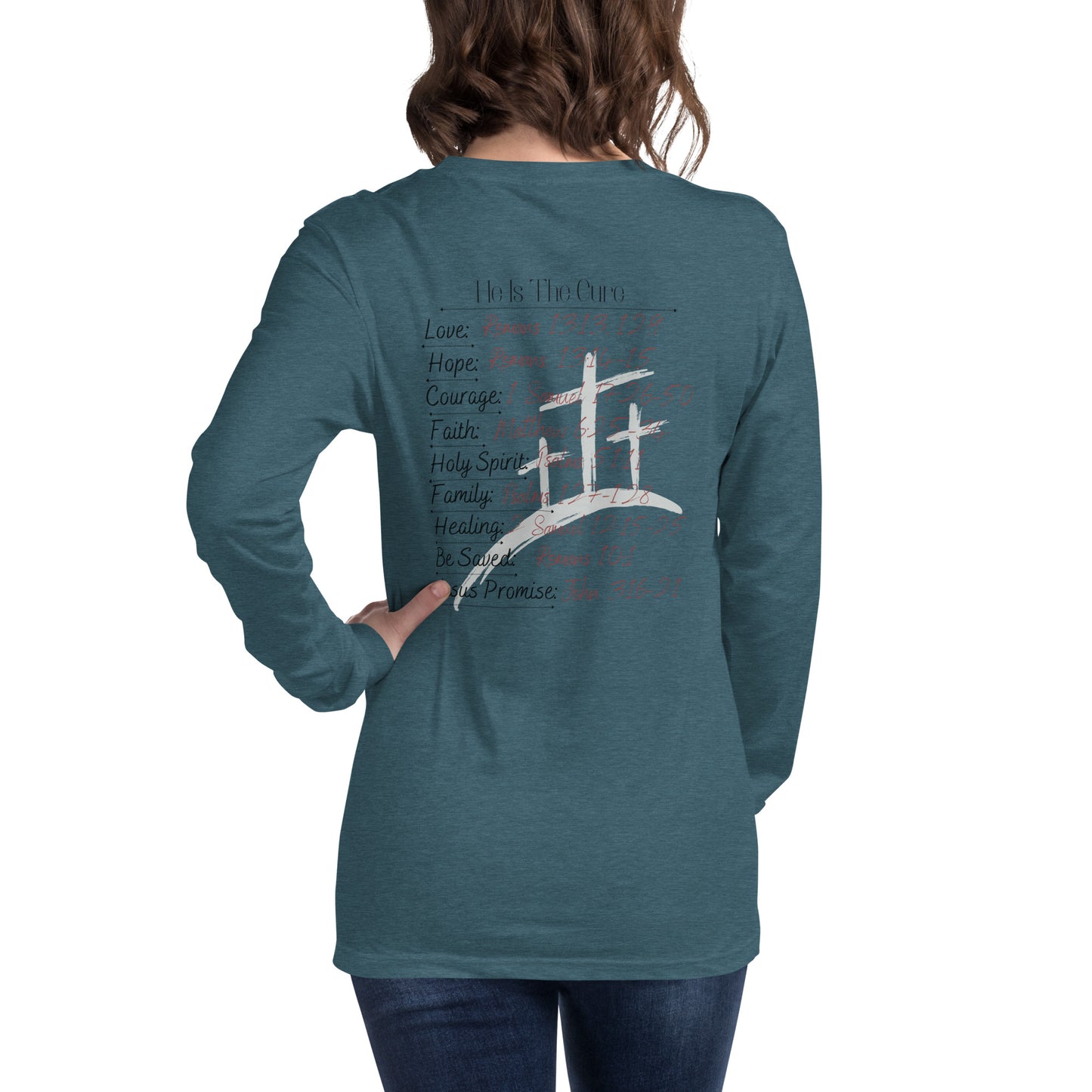 Spiritual Christian, Bible Verse Woman's  Unisex Long Sleeve Tee. Inspirational, prayer, hope, positive slogan girls shirt/top.