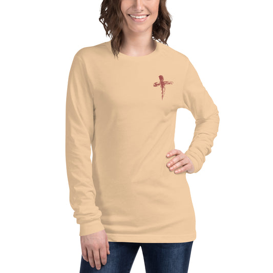 Spiritual Christian, Bible Verse Woman's  Unisex Long Sleeve Tee. Inspirational, prayer, hope, positive slogan girls shirt/top.