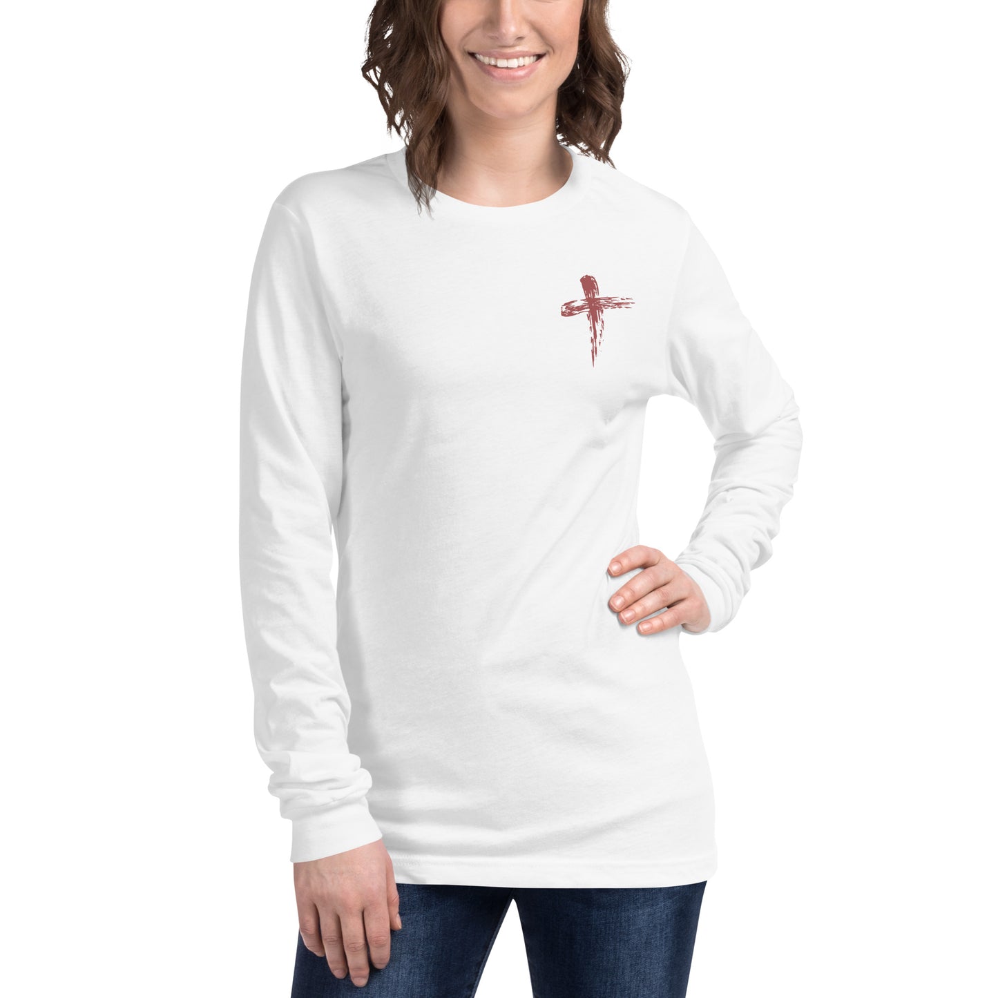 Spiritual Christian, Bible Verse Woman's  Unisex Long Sleeve Tee. Inspirational, prayer, hope, positive slogan girls shirt/top.