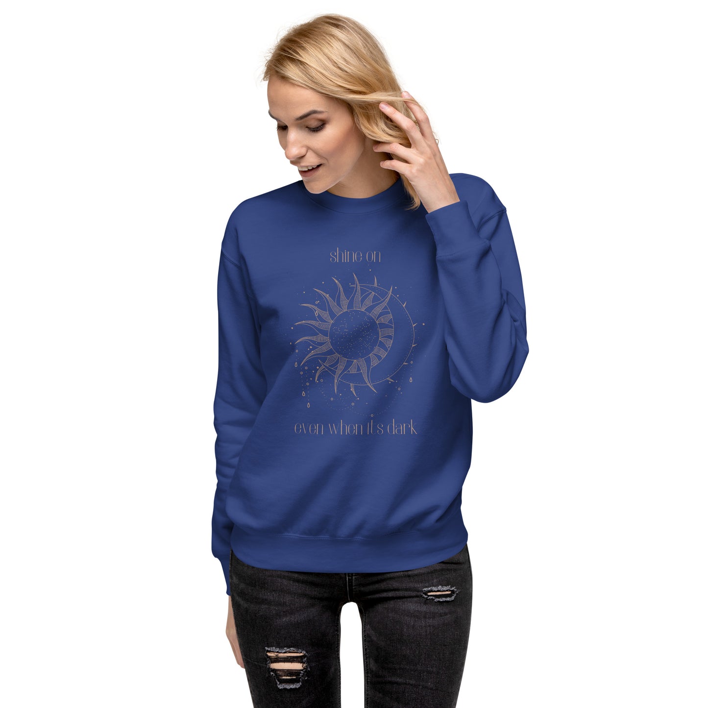 Women Moon & Sun Inspirational Top. Premium Sweatshirt. Spiritual, Affirmation, Inspire Top.